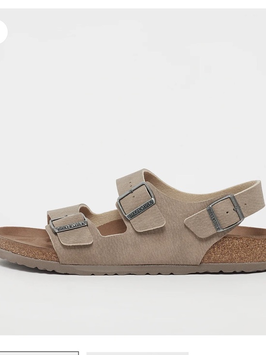 Birkenstock mens Milano Vegan Microfiber Desert Dust Gray Taupe main image 5